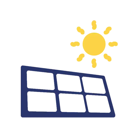 Solar Panel and Sun Illustration for Renewable Energy
