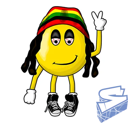 Rasta Smiley Face Cartoon