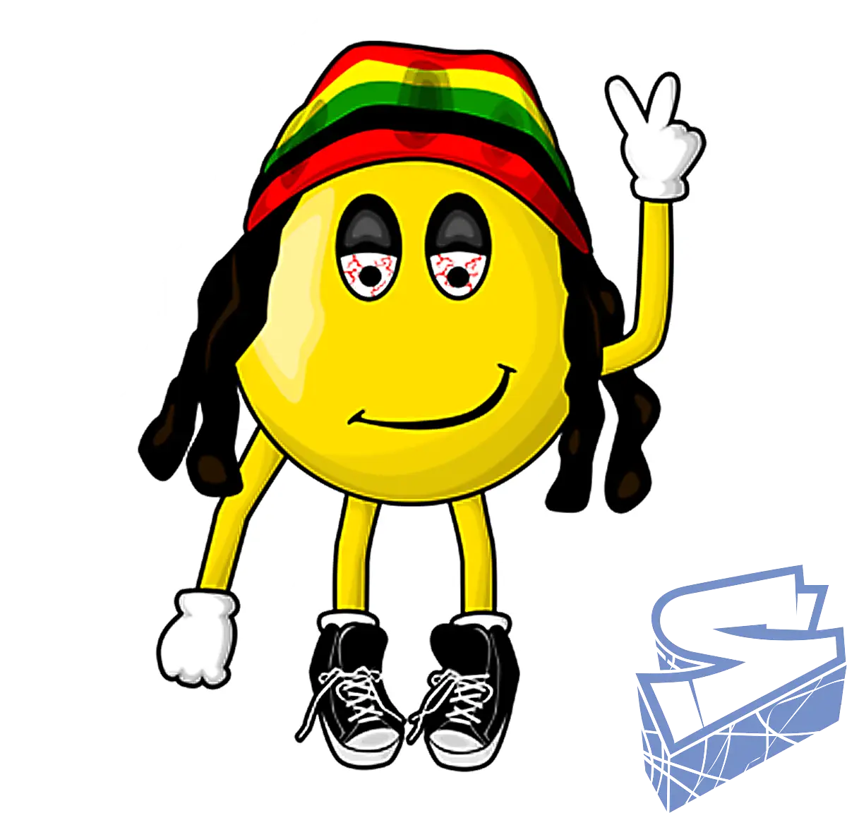 Rasta Smiley Face Cartoon