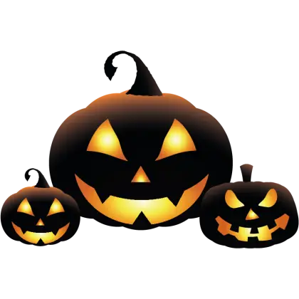 Dark Glowing Jack-o&#039;-Lanterns Illustration