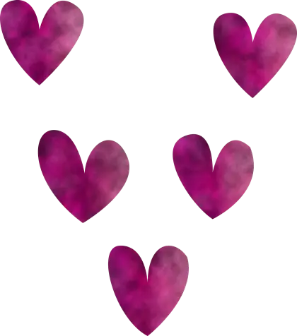 Purple Heart-Shaped Icons for Love Themes