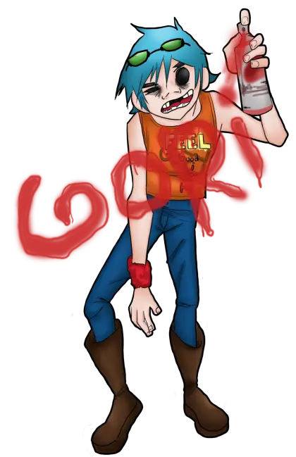 Cartoon Character with Spray Paint