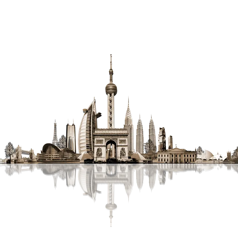 Artistic Reflection of City Skyline