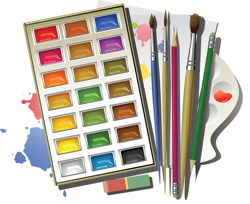Watercolor Set with Brushes