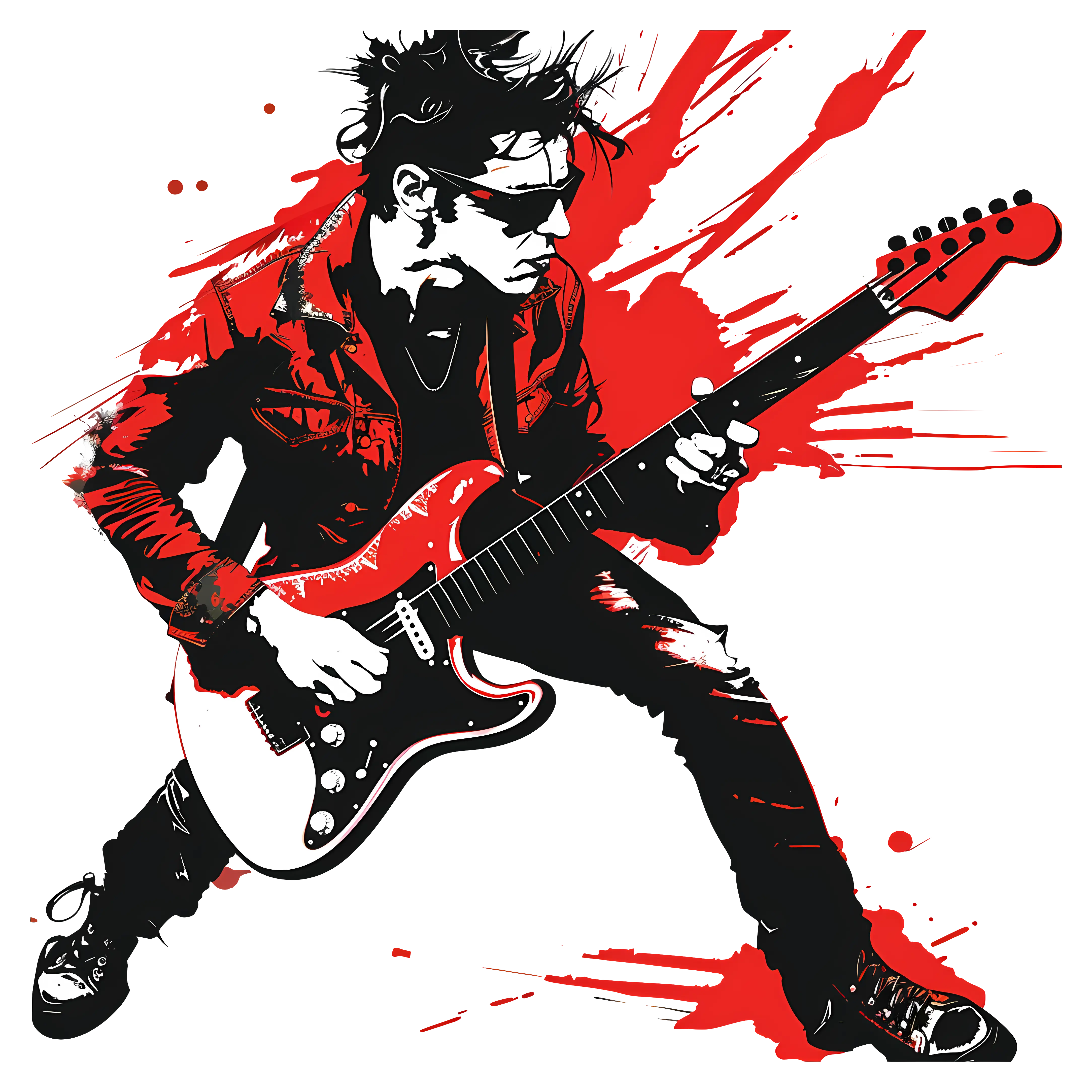 Rock Guitarist in Action