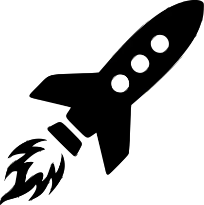 Black Rocket Launch Symbol Illustration