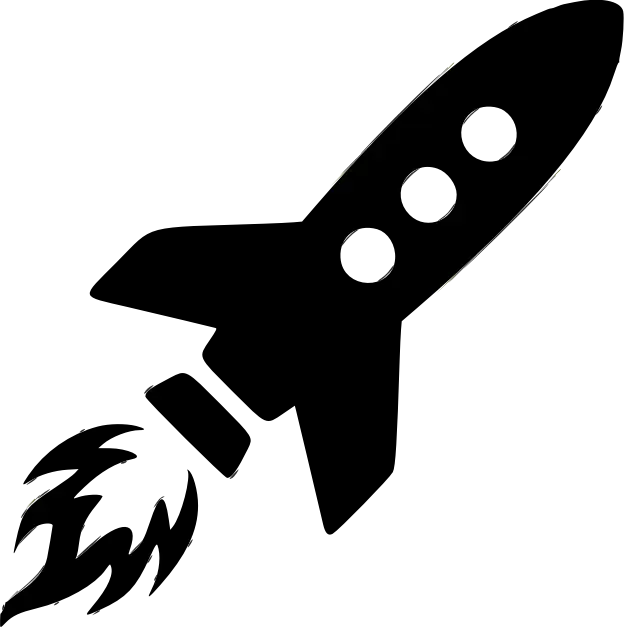 Black Rocket Launch Symbol Illustration