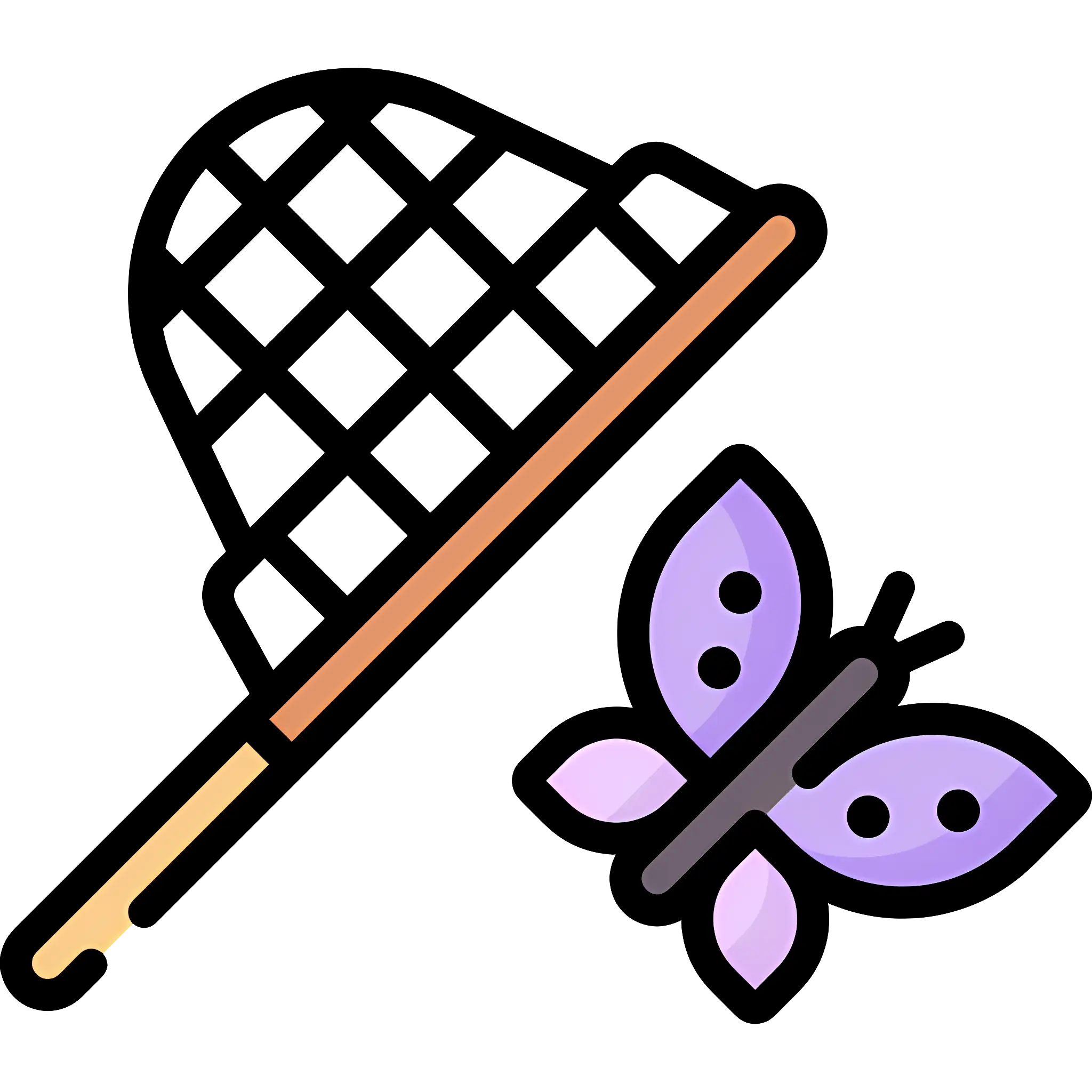 Butterfly Net and Purple Butterfly