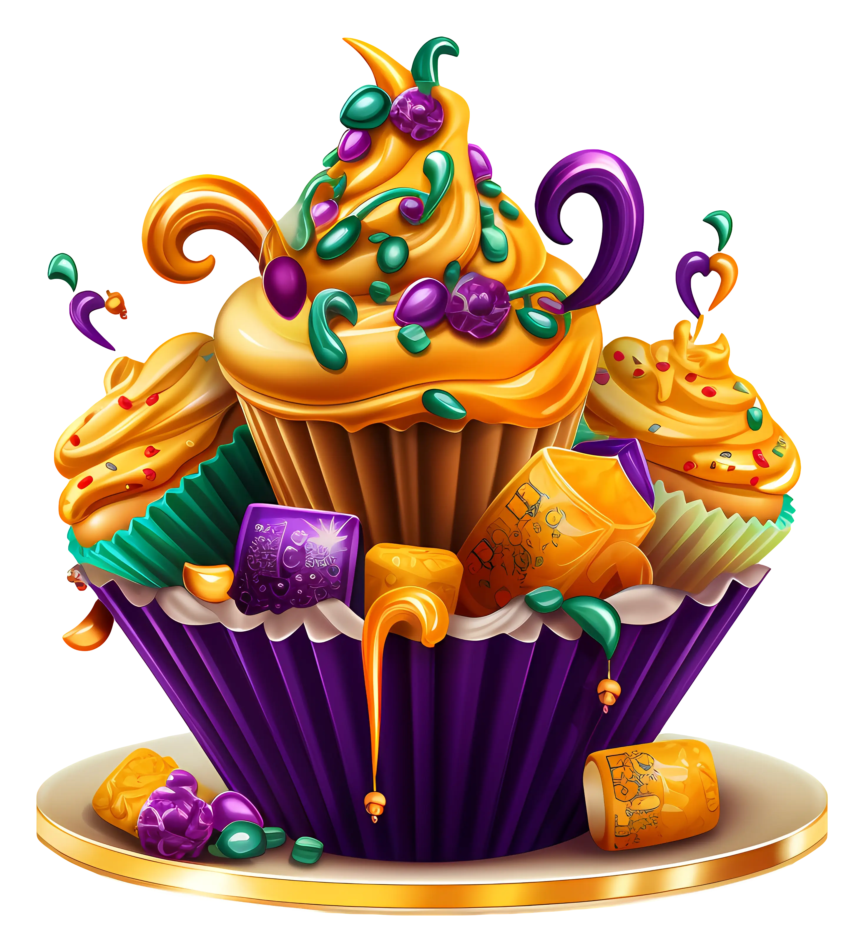 Decorative Cupcake with Colorful Embellishments