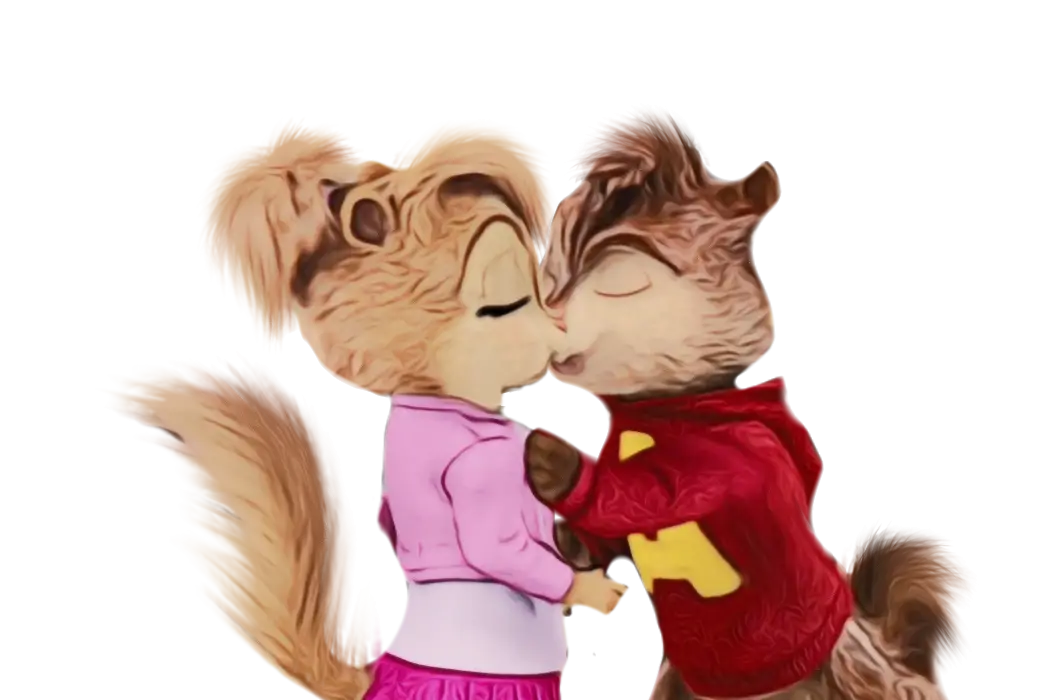Cartoon Chipmunks Kissing