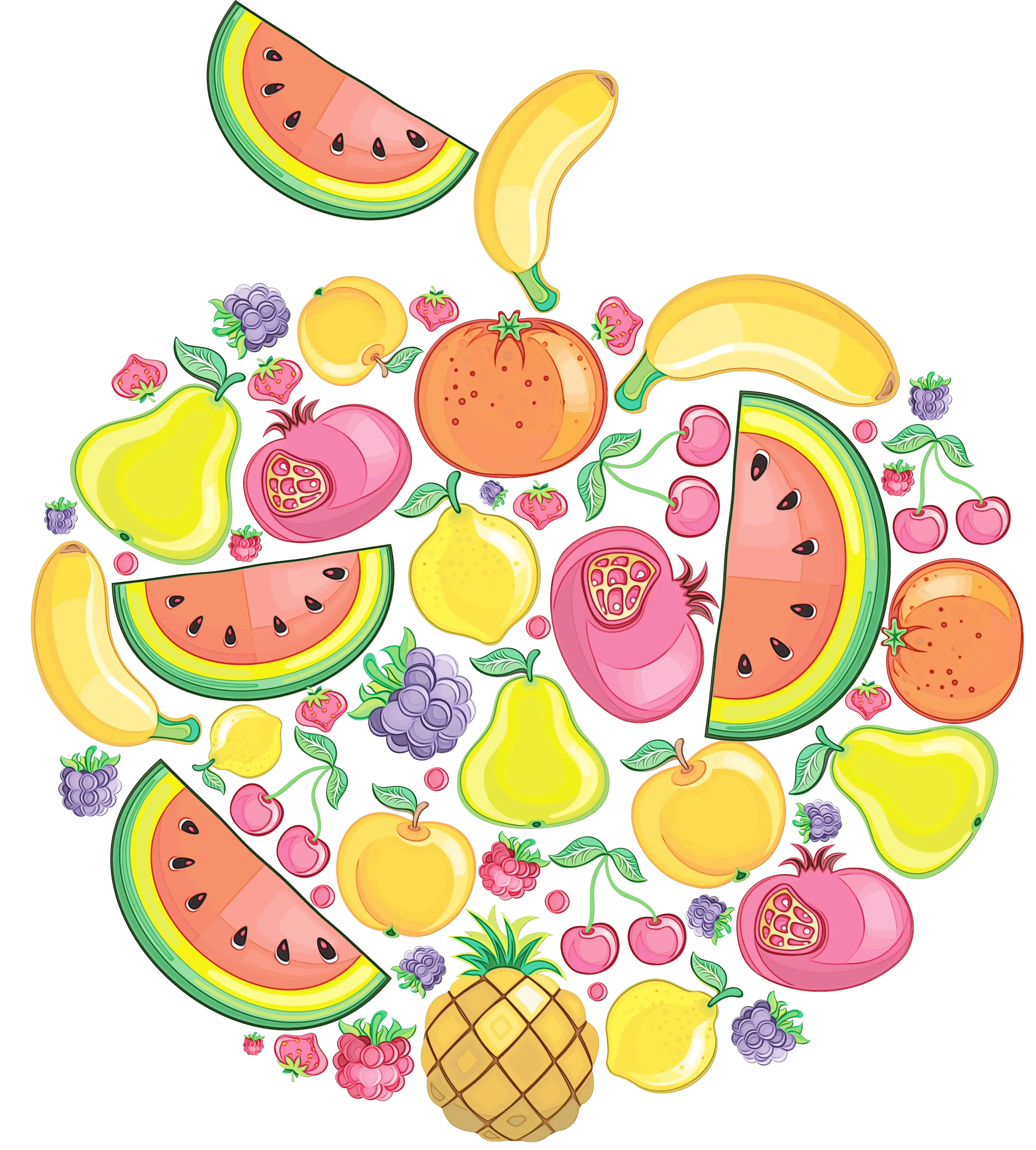 Vibrant Illustration of Assorted Fruits