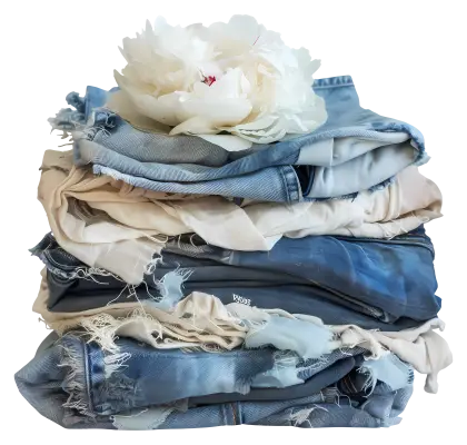 Stack of Casual Clothes with Flower