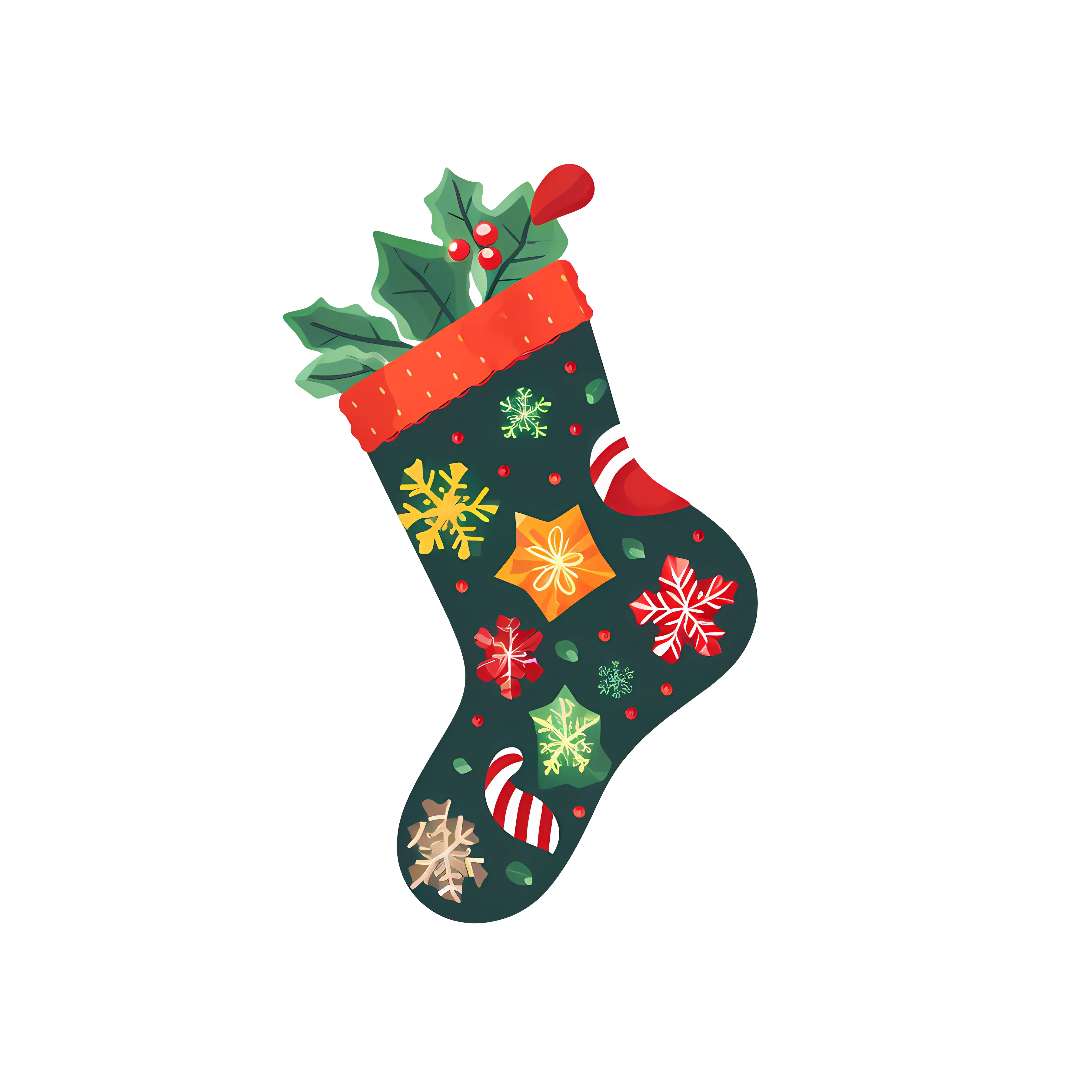 Decorated Christmas Stocking Illustration