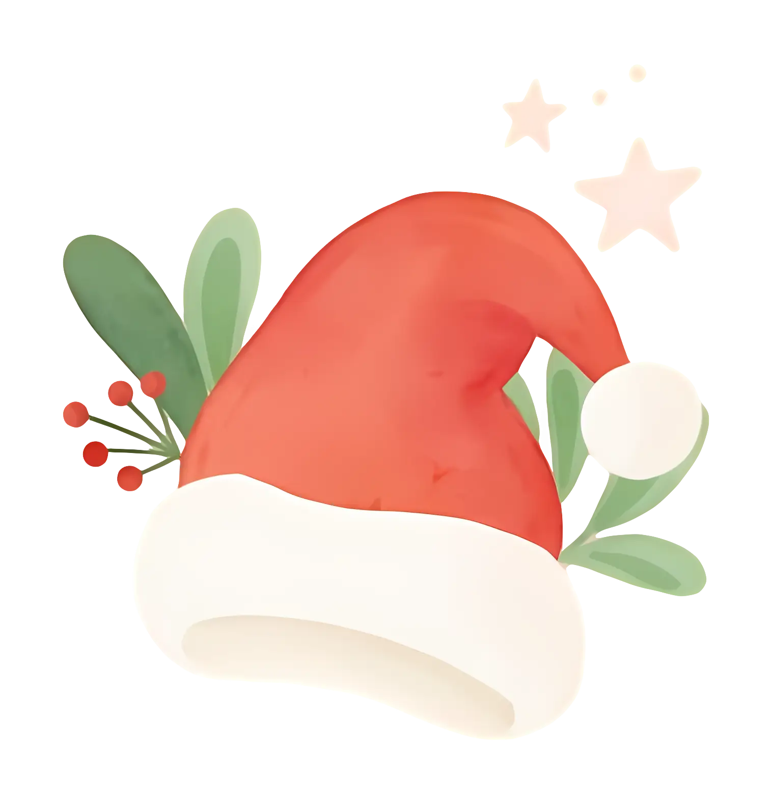 Santa Hat with Holiday Decoration