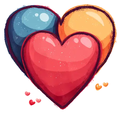 Colorful Hearts Illustration
