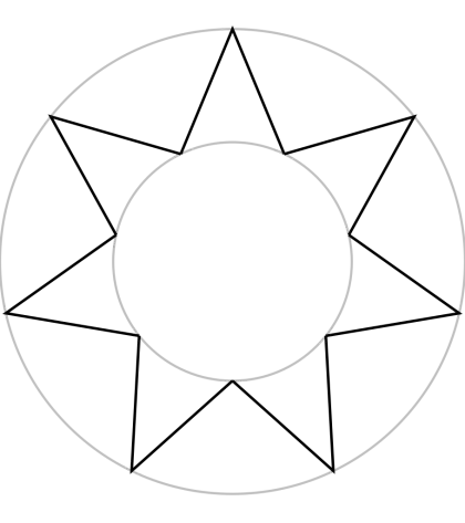 Geometric Star Outline in Circle Design