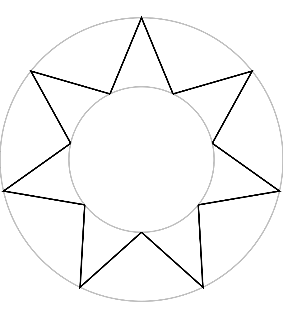 Geometric Star Outline in Circle Design