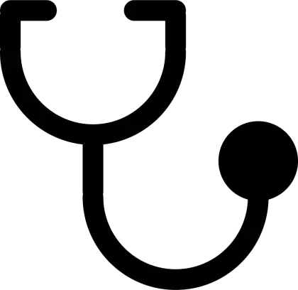 Black Stethoscope Medical Icon