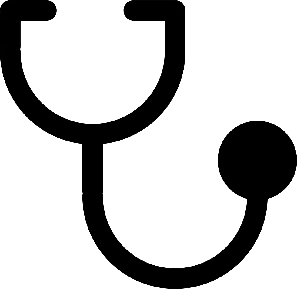 Black Stethoscope Medical Icon