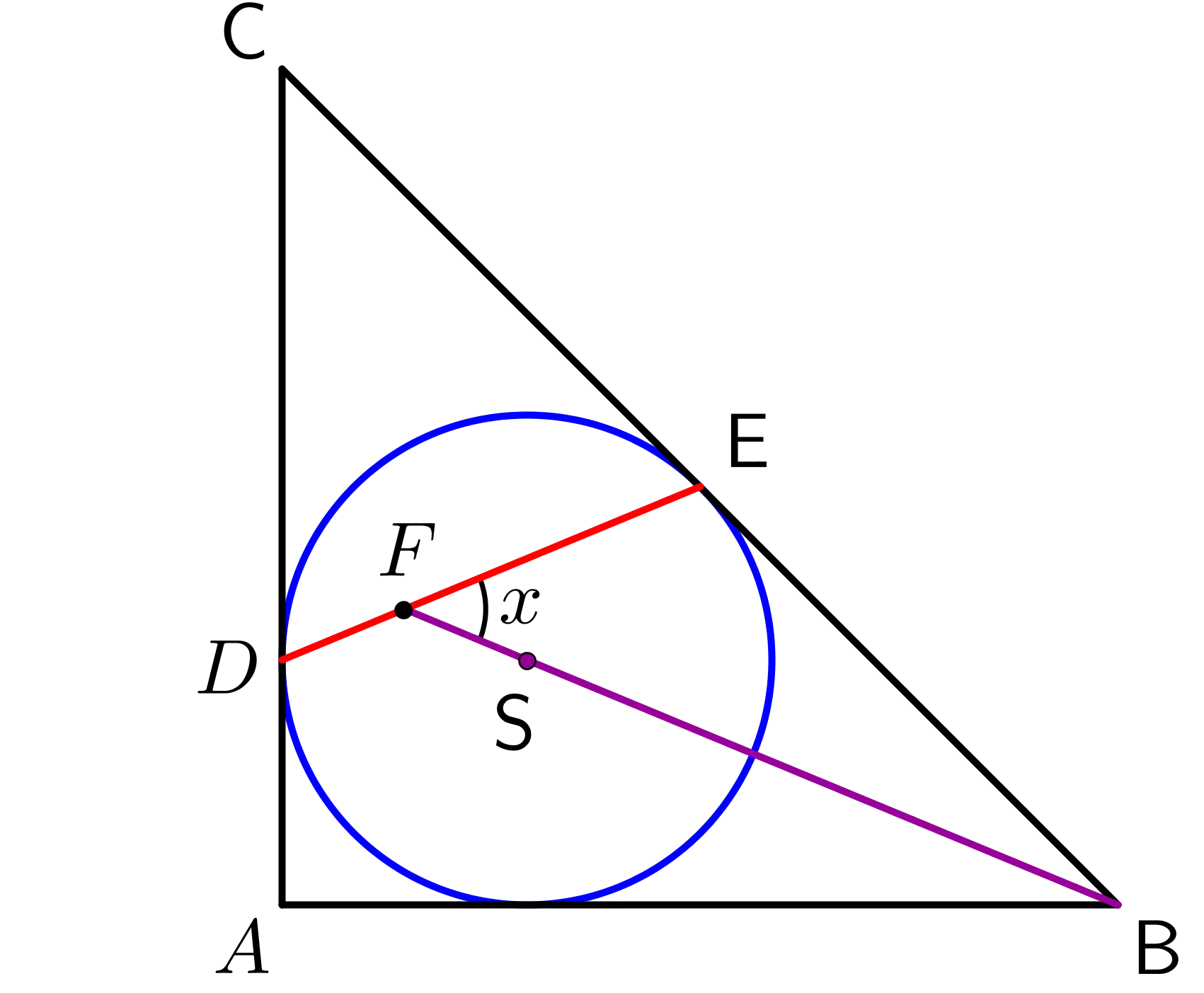 Geometric Diagram Featuring Circle and Triangle Intersections
