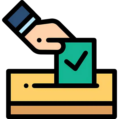 Voting Ballot in Flat Cartoon Style