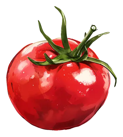 Juicy Red Tomato Illustration