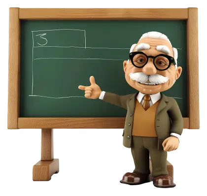 Cartoon Teacher with Blackboard for Education Concept