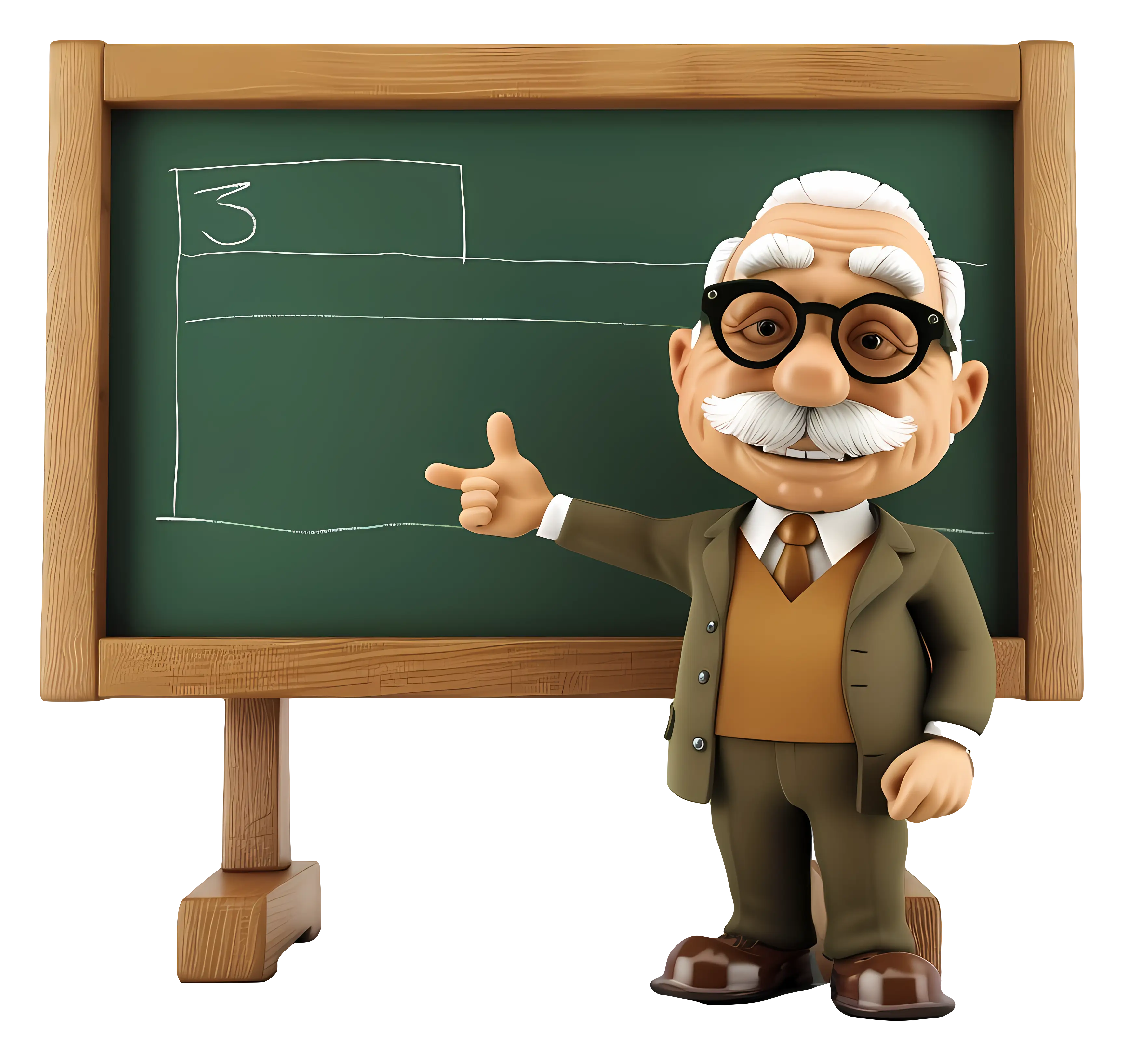 Cartoon Teacher with Blackboard for Education Concept