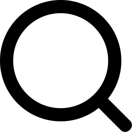 Minimalistic Black Magnifying Glass Icon