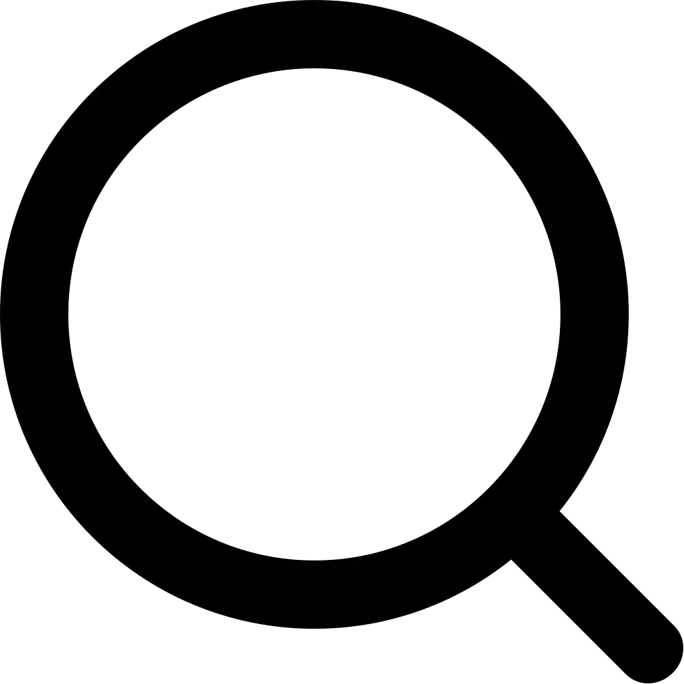 Minimalistic Black Magnifying Glass Icon