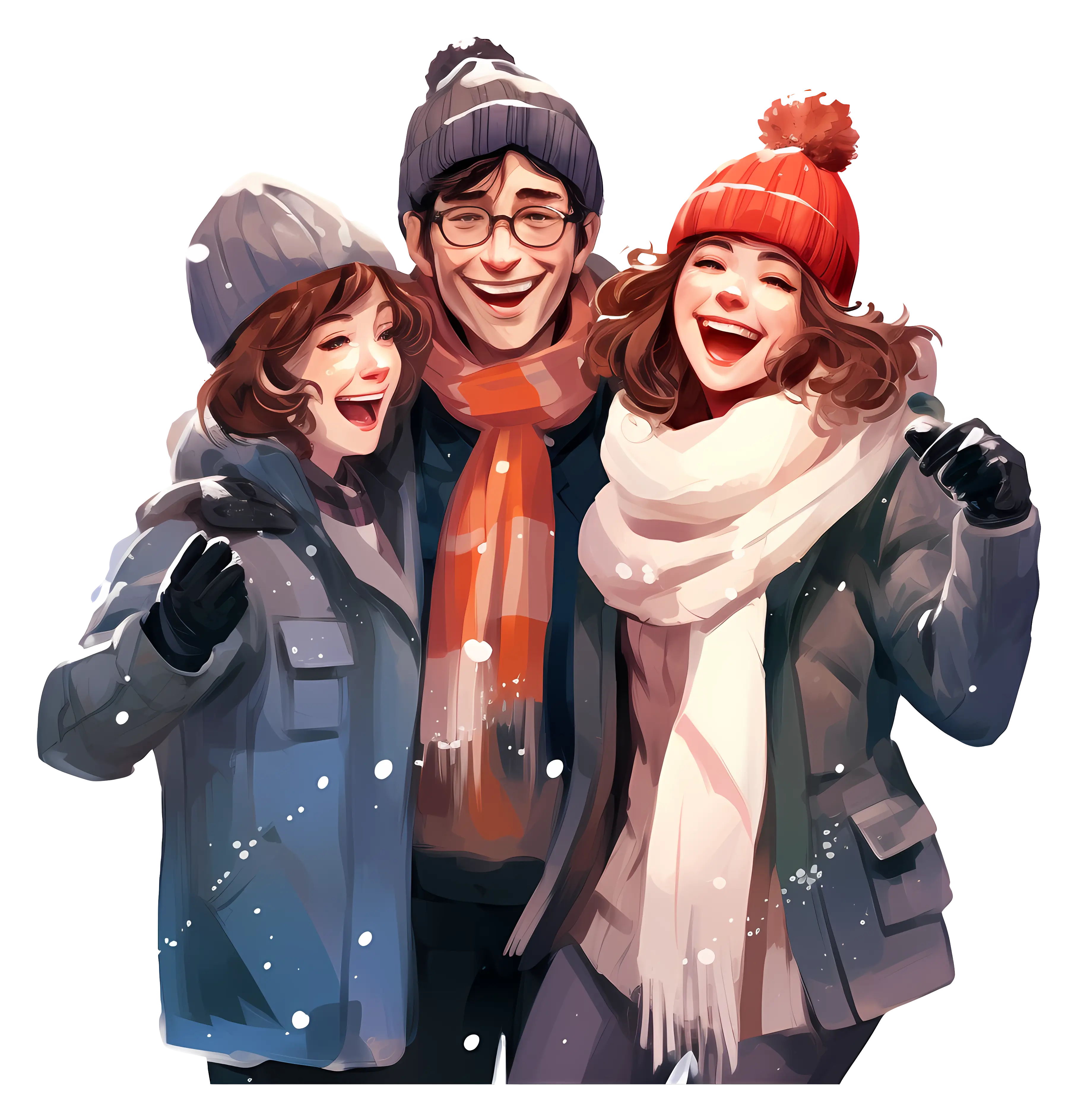 Group of Friends in Winter