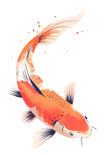 Graceful Koi Fish Watercolor Illustration