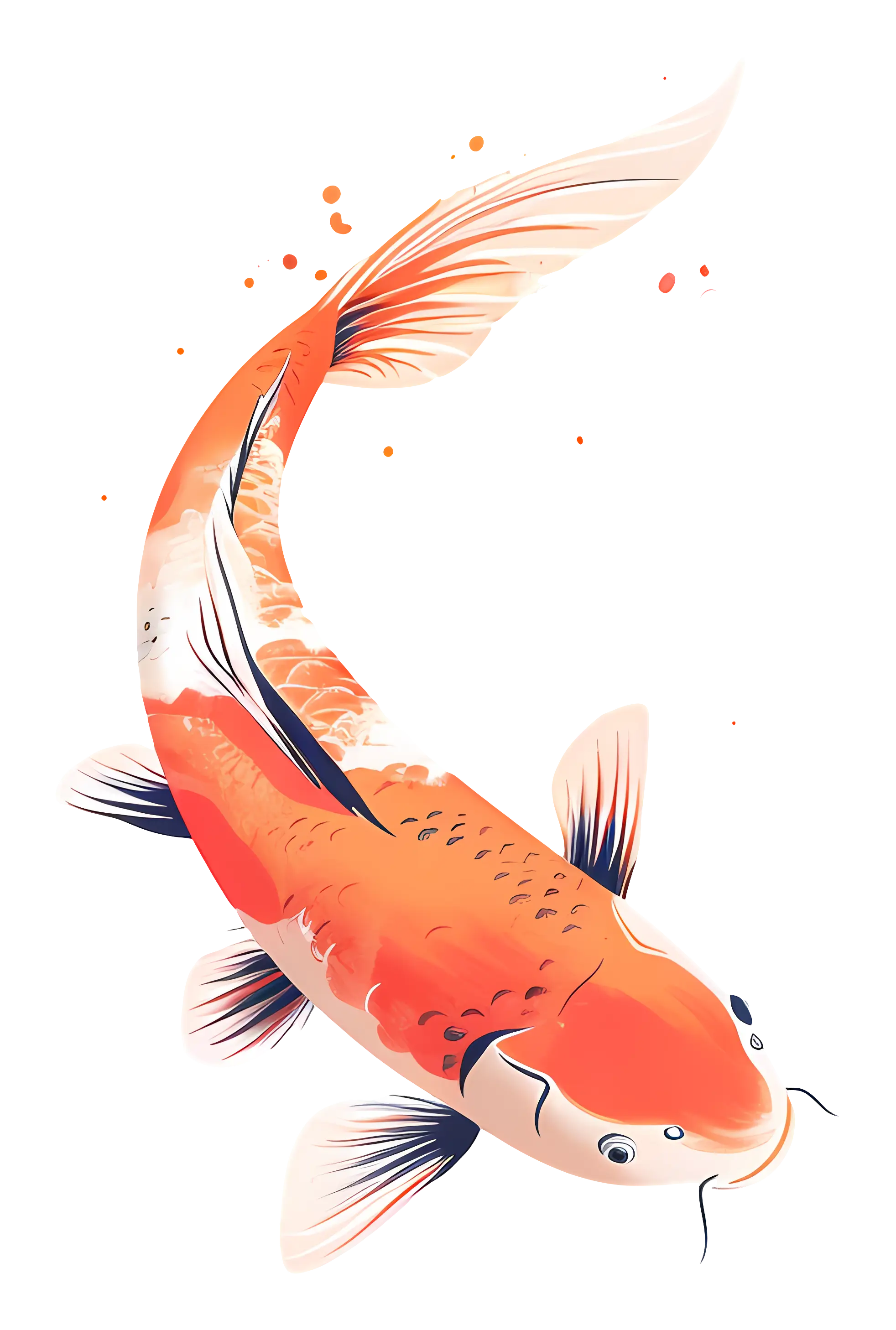 Graceful Koi Fish Watercolor Illustration