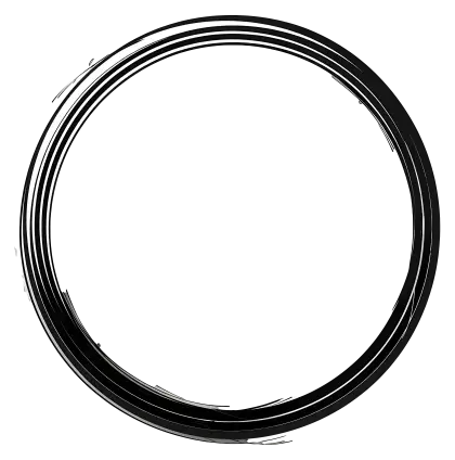 Abstract Brushstroke Black Circle Art