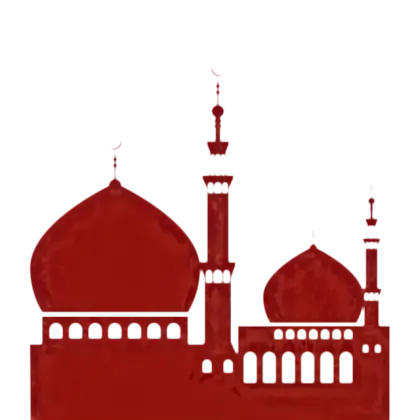 Red Silhouette of a Mosque