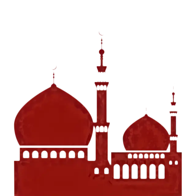 Red Silhouette of a Mosque