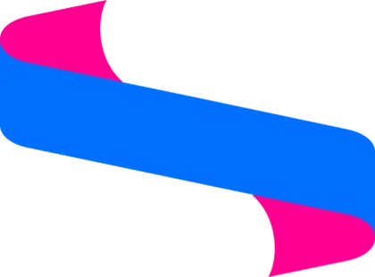 Pink and Blue Decorative Ribbon Banner