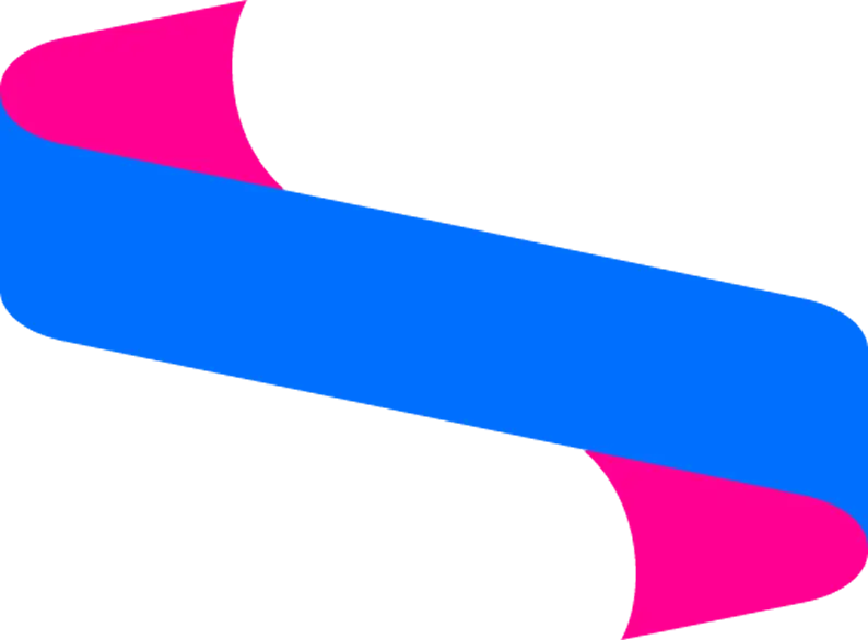 Pink and Blue Decorative Ribbon Banner