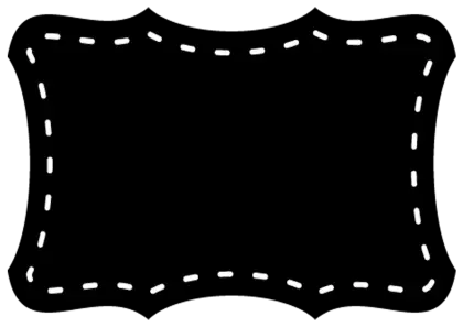 Black Blank Label with White Dotted Border
