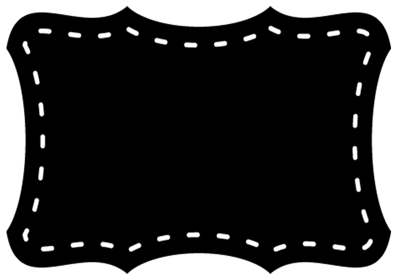Black Blank Label with White Dotted Border