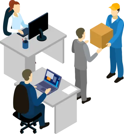 Office Scene with Workers
