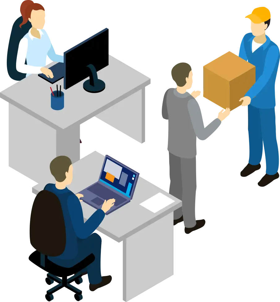 Office Scene with Workers