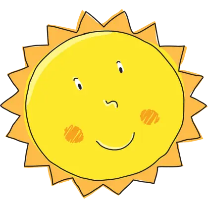 Smiling Sun Cartoon Illustration