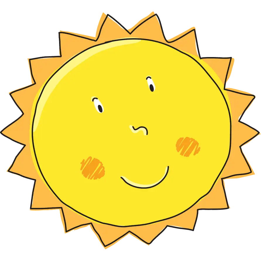 Smiling Sun Cartoon Illustration