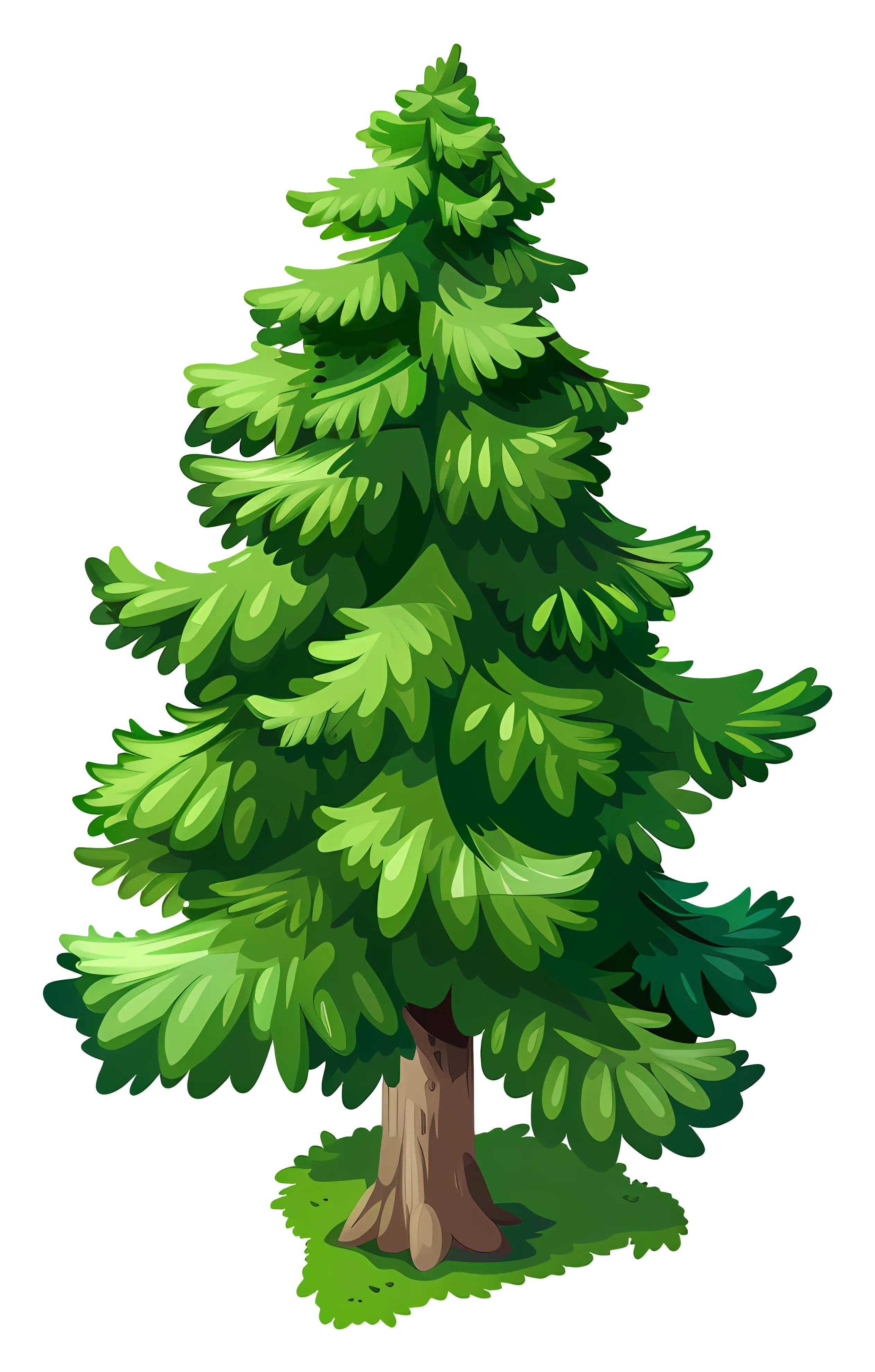 Tall Green Pine Tree Illustration