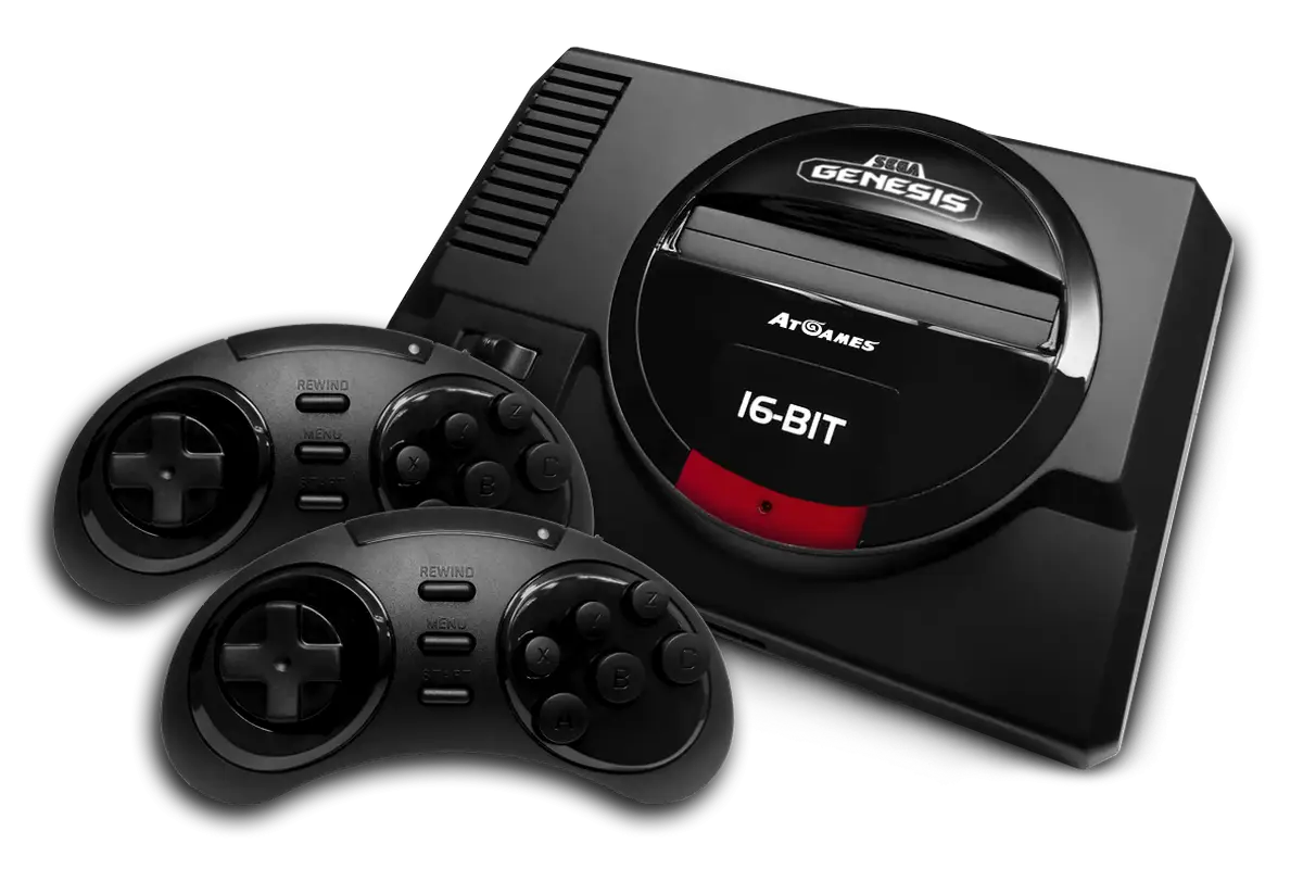 Classic 16-Bit Game Console with Controllers