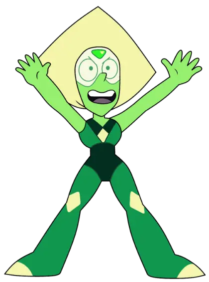 Green Cartoon Character with Excited Expression