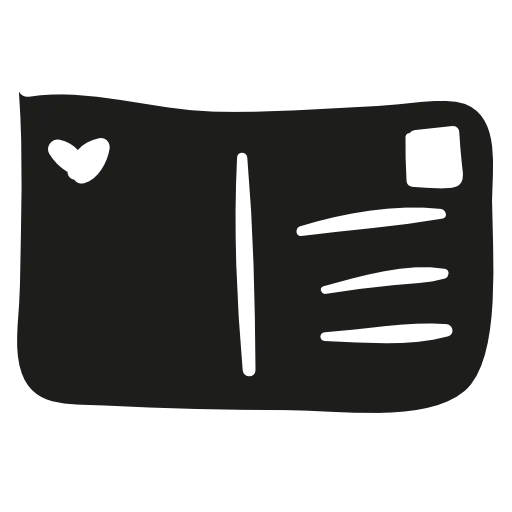 Postcard Icon with Heart