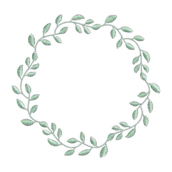 Delicate Embroidered Leaf Circle