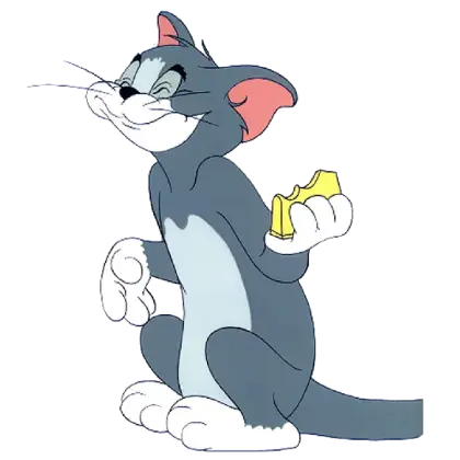 Cartoon Cat Holding Cheese